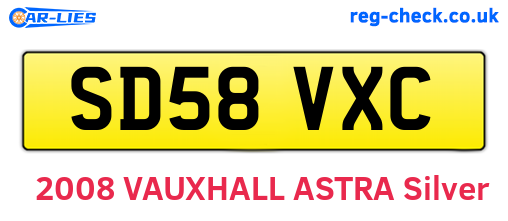 SD58VXC are the vehicle registration plates.