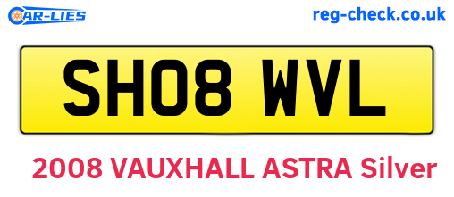SH08WVL are the vehicle registration plates.