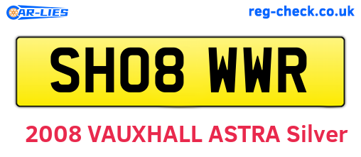 SH08WWR are the vehicle registration plates.