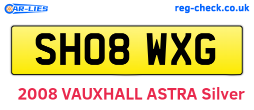 SH08WXG are the vehicle registration plates.