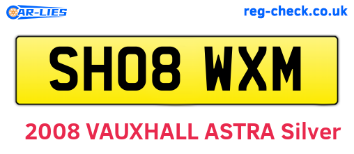 SH08WXM are the vehicle registration plates.