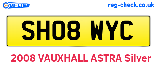SH08WYC are the vehicle registration plates.