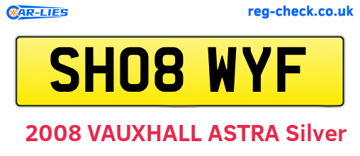 SH08WYF are the vehicle registration plates.