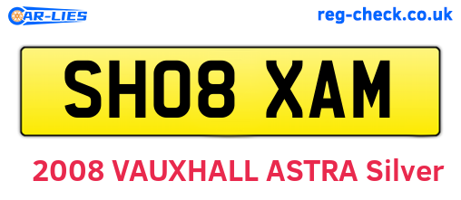 SH08XAM are the vehicle registration plates.