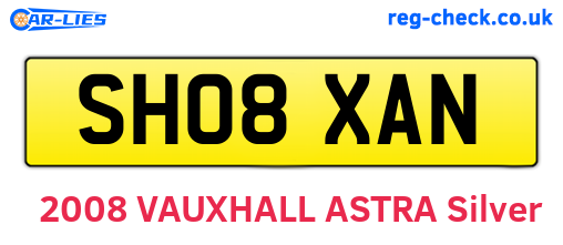SH08XAN are the vehicle registration plates.
