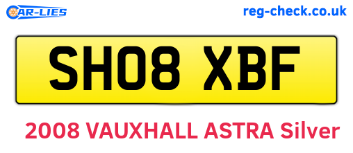 SH08XBF are the vehicle registration plates.