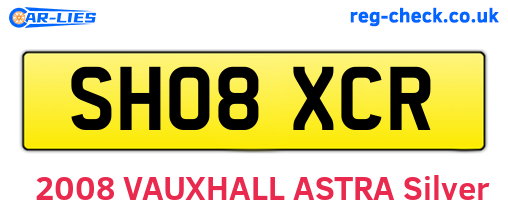 SH08XCR are the vehicle registration plates.