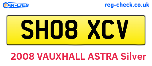 SH08XCV are the vehicle registration plates.