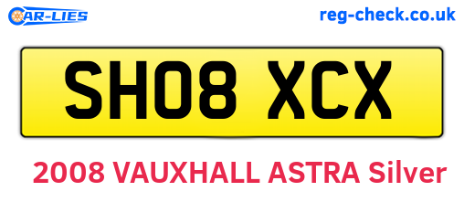 SH08XCX are the vehicle registration plates.