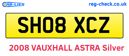 SH08XCZ are the vehicle registration plates.