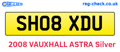 SH08XDU are the vehicle registration plates.