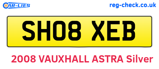 SH08XEB are the vehicle registration plates.