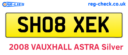 SH08XEK are the vehicle registration plates.