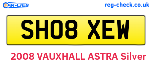 SH08XEW are the vehicle registration plates.
