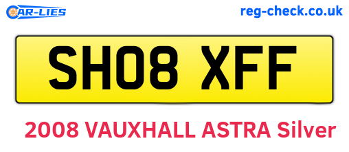 SH08XFF are the vehicle registration plates.