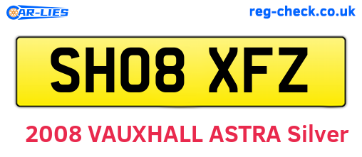 SH08XFZ are the vehicle registration plates.