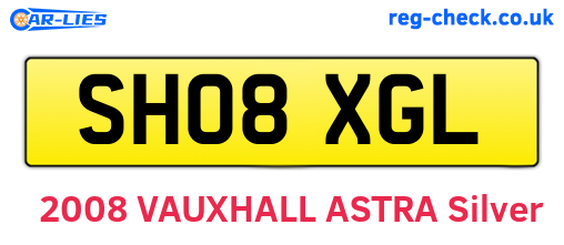SH08XGL are the vehicle registration plates.