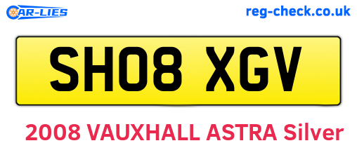 SH08XGV are the vehicle registration plates.