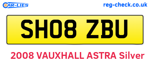 SH08ZBU are the vehicle registration plates.