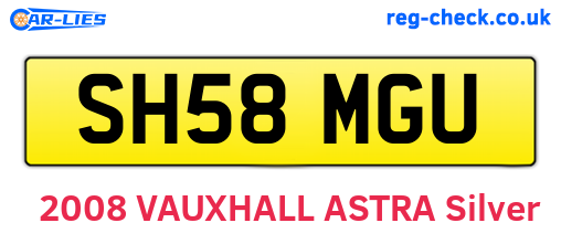 SH58MGU are the vehicle registration plates.