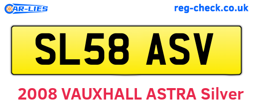 SL58ASV are the vehicle registration plates.