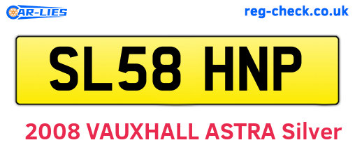 SL58HNP are the vehicle registration plates.
