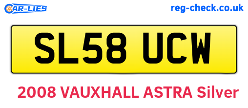 SL58UCW are the vehicle registration plates.