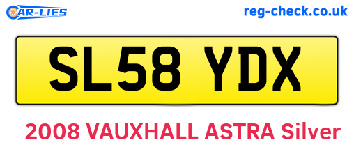 SL58YDX are the vehicle registration plates.