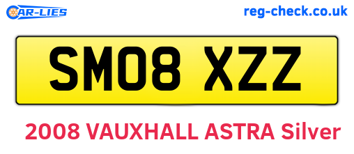 SM08XZZ are the vehicle registration plates.