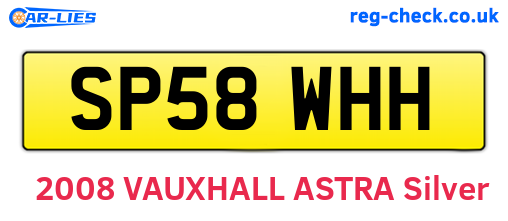 SP58WHH are the vehicle registration plates.