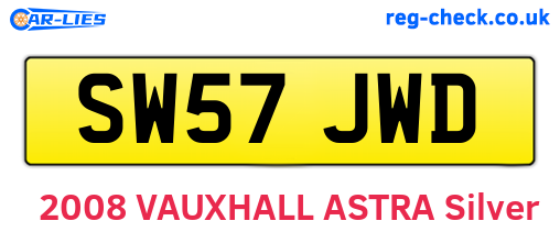 SW57JWD are the vehicle registration plates.