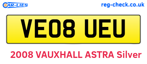 VE08UEU are the vehicle registration plates.