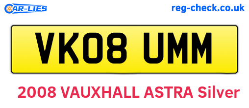 VK08UMM are the vehicle registration plates.
