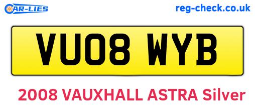 VU08WYB are the vehicle registration plates.