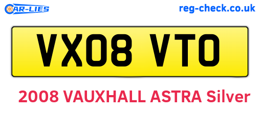 VX08VTO are the vehicle registration plates.