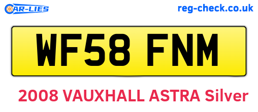 WF58FNM are the vehicle registration plates.