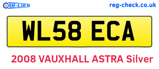 WL58ECA are the vehicle registration plates.