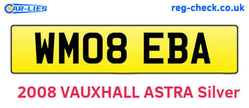 WM08EBA are the vehicle registration plates.