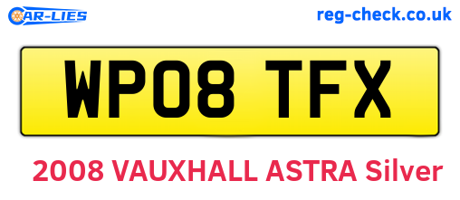 WP08TFX are the vehicle registration plates.