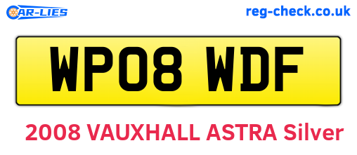 WP08WDF are the vehicle registration plates.