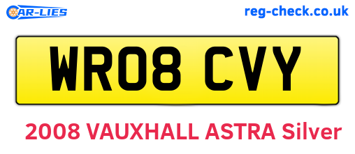 WR08CVY are the vehicle registration plates.