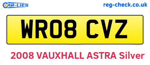 WR08CVZ are the vehicle registration plates.
