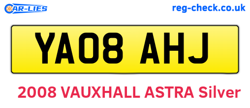 YA08AHJ are the vehicle registration plates.
