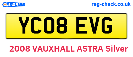 YC08EVG are the vehicle registration plates.