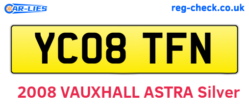YC08TFN are the vehicle registration plates.