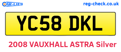 YC58DKL are the vehicle registration plates.