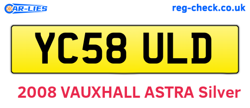 YC58ULD are the vehicle registration plates.