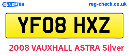 YF08HXZ are the vehicle registration plates.