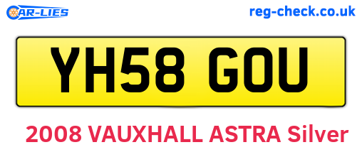 YH58GOU are the vehicle registration plates.