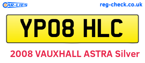 YP08HLC are the vehicle registration plates.